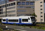 650 084, jetzt VT 746 der Rurtalbahn, trifft aus Dalheim an der niederländischen Grenze in Mönchengladbach Hbf ein (28.6.19).