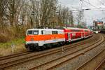 DB 111 111  Sally  mit RB48-Ersatzzug in Wuppertal, April 2022.