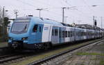 Die  neue  Eurobahn: Zug der RB 61 Hengelo - Bielefeld bei der Einfahrt in Rheine.