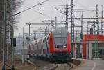 RE10120 (+20 | berholung durch den FV) mit Schublok 146 029-4 bei der Einfahrt in Stolberg Hbf, 20.2.11