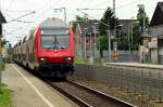 RE 4  Steuerwagen voraus durch Wickrath auf seinem Weg nach Mönchengladbach, wo am Samstag den 21.6.2014 die Fahrt endet und die Reisenden auf Busse oder andere Verbindungen ausweichen