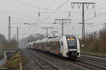 462 075 und 462 034 (national express) als RRX auf der Linie RE6 Richtung Minden Hbf in Essen Frohnhausen, 25. November 2025