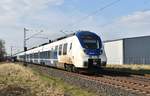 NX Triebwagen 368 führt einen RE7 Zug von Krefeld nach Rheine am Samstag den 24.3.2018 an Allerheiligen vorbei nach Köln.