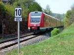 RE 17 (Hagen Hbf - Kassel-Wilhelmshhe), hier zwischen Brilon Wald und Hoppecke. 30.04.2011.