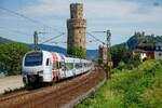 DB 429 622 S�WEX als RE2 nach Koblenz in Oberwesel am Rhein, Juni 2019.