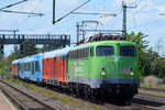 Gesellschaft für Fahrzeugtechnik mbH mit  110 292-0  (NVR:  91 80 6110 292-0 D-GfF ) und Schutzwagen der Centralbahn (CBB) mit der Überführung eines Wasserstoff-Antrieb ALSTOM CORADIA