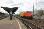 Die DR 202 725-8 (92 80 1202 725-8 D-DJA) hatte am 19.10.2026 in Magdeburg-Neustadt den DB-Netz Instandhaltung 711 301 am Haken.