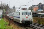 DB 101 057-8  Europa  mit IC in Wuppertal, Januar 2023.