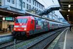 DB 101 115-4  Bahnbonus  mit IC2040 in Wuppertal Hbf, Februar 2023.
