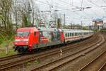 DB 101 115-4  Bahnbonus  mit IC2156 in Wuppertal, April 2024.