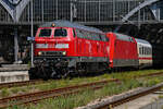 D-DB 218 345-7, D-DB 101 030-5 und D-DB 80-91 115-8 (Bpmmbdzf 286.1) fuhren am 18.08.2025 als IC 2262 zum Ostseebad Binz (WBI).