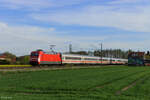 101 111-3 (DB) mit einem leeren InterCity in Meerbusch B�singhoven, 8. April 2026