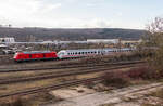 DB 245 023 mit dem IC 2155 aus K�ln Hbf, am 08.03.2019 bei der Einfahrt in Gera Hbf.