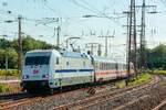 DB 101 057-8 'Europa' mit IC2013 bei der Einfahrt in Essen Hbf, Juli 2026.