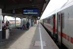 Der IC 2156 von Gera Hbf nach Dortmund Hbf, am 05.09.2026 beim Halt in Hamm (Westf) Hbf.
