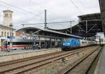 Am 14.09.2026 bespannte die PRESS 246 049-2 (92 80 1246 011-1 D-PRESS) nochmal den IC 2152 von Gera Hbf nach Dortmund Hbf und steht mit ihm hier in Erfurt Hbf. W�hrend am 14.09.2026 die letzten ICs ab Gotha dann noch weiter mit BR 101 gefahren werden, fahren die ICs ab 15.09. baustellenbedingt nur noch mit Dieseltraktion zwischen Gera und Gotha, bevor am 20.09. dann auch diese letzten IC1 eingestellt werden.