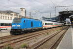 PRESS 246 049-2 (92 80 1246 011-1 D-PRESS) mit dem IC 2152 von Gera Hbf nach Dortmund Hbf, am 14.09.2026 in Erfurt Hbf. W�hrend die ICs am 14.09. baustellenbedingt in Gotha das letzte mal auf die BR 101 umgespannt werden, enden am 20.09. dann auch die IC1 mit Dieseltraktion zwischen Gera und Gotha.