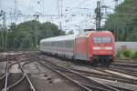 MÜNSTER, 21.07.2012, 101 114-3 mit IC 2028 nach Hamburg-Altona bei der Ausfahrt aus Münster(Westf) Hbf