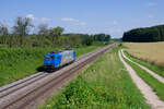 185 536 ATLU/WRS als Lokzug bei Parsberg Richtung Nürnberg, 18.07.2021