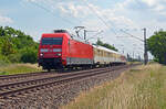 Mit einem dreiteiligem Schallmesszug rollte 101 078 am 18.06.25 durch Greppin Richtung Dessau.