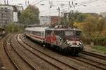 DB 115 509-2  80 Jahre Autozug  mit Pbz 2470 in Wuppertal, November 2017.