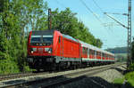 14.06.2017 Streckenabschnitt Uhingen 147 005, die neuste Lok der Bahn mit den ältesten Wagen...