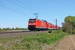 Nachschuss auf 146 111-0  Baden Württemberg erfahren , als sie am 05.05.2016 mit ihrem RE (Basel Bad Bf - Offenburg) bei Scherzingen in Richtung Schallstadt fuhr.