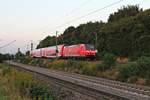 Als RB (Offenburg - Müllheim (Baden)) fuhr am Abend des 09.09.2016 die 146 112-8  Baden Württemberg erfahren  beim Abzweig Leutersberg in Richtung nächsten Zwischenhalt in Ebringen.