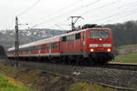 13.01.2018 Streckenabschnitt Uhingen 111 078-2 mit n-Wagen