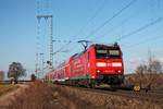 Am Nachmittag des 14.03.2018 fuhr 146 111-0 mit ihrer RB (Offenburg - Basel Bad Bf) nördlich von Müllheim (Baden), wo sie im gleichnamigen Bahnhof gleich ihren nächsten Zwischenhalt