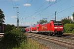 Einfahrt am 24.05.2018 von der Freiburger 146 115  Baden Württemberg erfahren/Landkreis Breisgau-Hochschwarzwald  mit einer RB (Offenburg - Neuenburg (Baden) in den vorletzten Bahnhof von