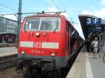 111 054-3 mit RB 31101 nach Mllheim in Freiburg (Brsg) Hbf, 11.6.07