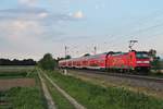 Nachschuss auf die Freiburger 146 226-6  Baden Württemberg erfahren , als diese am Abend des 24.05.2019 ihre RB (Basel Bad Bf - Freiburg (Brsg) Hbf) zwischen Hügelheim und Buggingen in