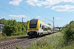 Nachschuss auf 1462 003-3, als dieser am Nachmittag des 29.05.2020 als RB (Freiburg (Brsg) Hbf - Müllheim (Baden)) durchs Industriegebiet von Buggingen in Richtung Zielbahnhof fuhr. An diesem Tag fand mit dem 1462er die ersten Fahrgastfahrten statt, weshalb er auch in RB-Diensten unterwegs war.