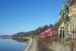 RB 22761 von Radolfzell nach Friedrichshafen Stadt zwischen Sipplingen und berlingen-Therme am 03.01.2010.