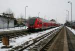 218 443-0 hinter IRE 4208 von Lindau Hbf nach Ulm Hbf, Meckenbeuren, 15.01.10