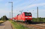 Am 24.Juli 2013 war 146 114 in Mllheim(Baden) mit einer RB auf dem Weg nach Neuenburg (Baden).