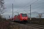 Ausfahrt von der 146 111-0  Baden-Württemberg erfahren  mit einem RE nach Basel in Müllheim (Baden) gen Auggen.