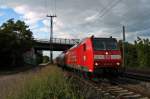 Einfahrt am späten Abend des 28.05.2014 von 146 110-2  Baden-Württemberg erfahren  (Müllheim (Baden)) mit der RB 26583 (Offenburg - Müllheim (Baden)) in den Endbahnhof.