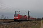 Nachschuss auf 146 113-6  Baden-Württemberg erfahren  am 03.01.2014 als RE 26502 (Basel Bad Bf - Offenburg) bei Hügelheim gen Norden.