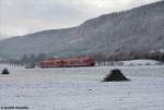 650 120 mit 650 004 als RB 22963 nach Metzingen Aufgenommen in Dettingen an der Erms am 26.12.2014