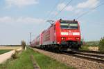 RE von Offenburg nach Basel Bad Bf am 13.04.2014 mit 146 111-0  Baden-Württemberg erfahren  kurz vor Müllheim (Baden).