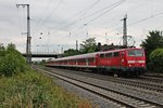 Ausfahrt von der Freibruger 111 054 am 09.06.2015 mit einer RB (Basel Bad Bf - Offenburg) in Richtung Buggingen/Freiburg.