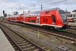 445 059-2 verlässt am 6.1.2018 als RE4884 nach Ingolstadt Hauptbahnhof den Münchener Hauptbahnhof.