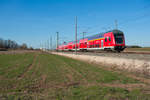 Ein unbekannt gebliebener Regional-Express bei Kleingründlach Richtung Fürth, 21.03.2019