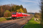 146 241 mit dem RE 4860 von München Hbf nach Nürnberg Hbf bei Postbauer-Heng, 16.04.2019