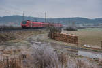 440 302 mit der RB (Treuchtlingen - Würzburg Hbf) bei Oberdachstetten, 12.01.2020