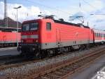 Am 04 Mrz 2008 trifft die Regionalbahn 34022 von Lichtenfels / Bayern nach Sonneberg / Thringen mit Lok 143 341-6 in Coburg ein.