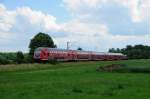 RE 19227 Mosbach - Stuttgart - Ulm - Donauwrth kurz vor Peterswrth beim Reiterhof.