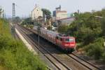 111 130-1 fhrt am 14.08.2009 mit einer RB von Wrzburg nach Treuchtlingen durch Windsfeld-Dittenheim.